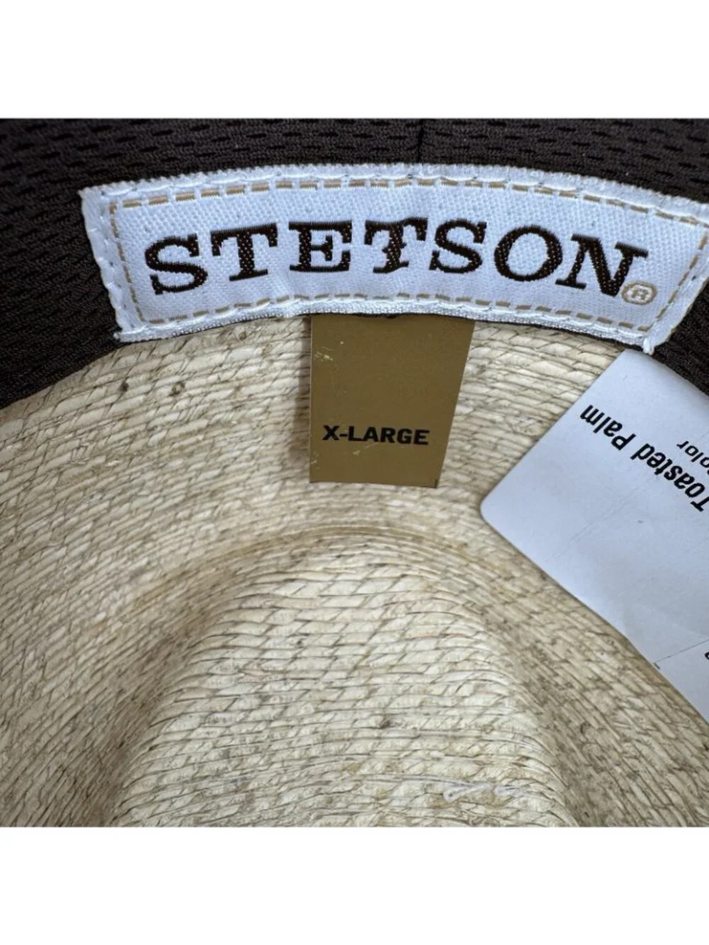 Stetson Palm Straw Cumberland Hat in Toasted size XL Men's Leather Chin Strap